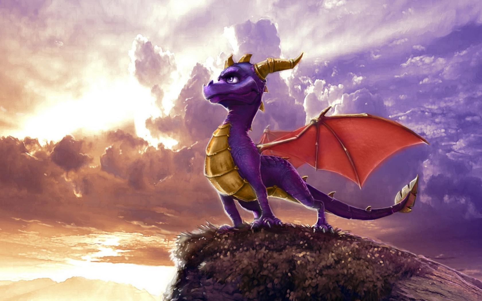 Маленький фиолетовый дракон, скачать с драконами 1680x1050