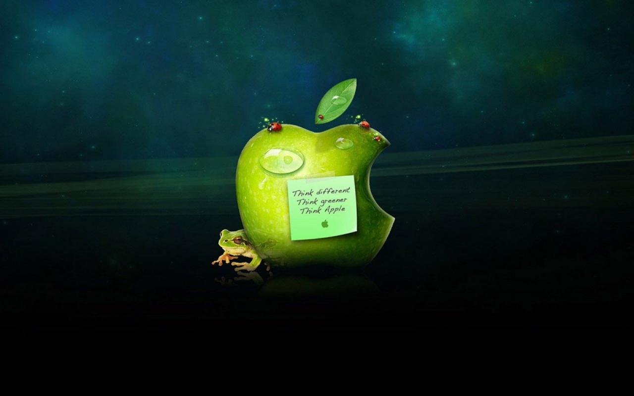 Apple logo and frog 1280x800
